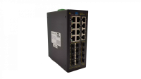 Коммутатор GIGALINK, L2+, индустриальный на DIN рейку, 12x10/100/1000Мбит/с (1-8 PoE af/at), 12x1000Мбит/с SFP, 1 Консольный RJ-45, питание 48В (блок питания поставляется отдельно 480 Ватт)