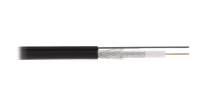 Кабель коаксиальный, RG-11, одножильный, CCS, внешний, PE до -40C, с одножильным тросом, черный, 305м