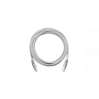 Коммутационный шнур NETLAN U/UTP 4 пары,Кат.5е (Класс D),100МГц, 2хRJ45/8P8C, T568B, заливной, многож, BC (чистая медь), PVC нг(B),серый, 1м