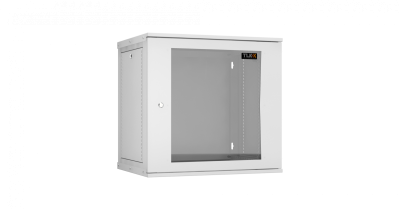 Шкаф настенный 12U, Ш600хГ450, стеклянная дверь, цельнометаллические стенки, серый