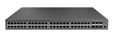 Управляемый PoE коммутатор GIGALINK, L2+ Stack, 48 PoE*100/1000Мб/с BASE-T (802.3af/at), 6*1/10Гб/с SFP+ BASE-X, 1 RJ45 консольный порт, Бюджет PoE 370 Ватт