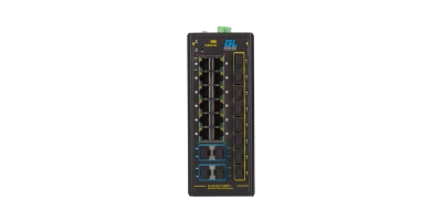 Коммутатор GIGALINK, L3, индустриальный на DIN рейку, 12x10/100/1000Мбит/с (1-8 PoE af/at), 8x1000Мбит/с SFP, 4x10Гбит/с SFP+, 1 Консольный RJ-45, питание 48В (блок питания поставляется отдельно 480 Ватт)
